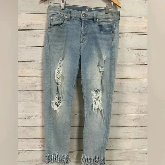 7 for All Mankind Josefina Skinny Boyfriend Jeans Size 27 - Picture 2 of 10